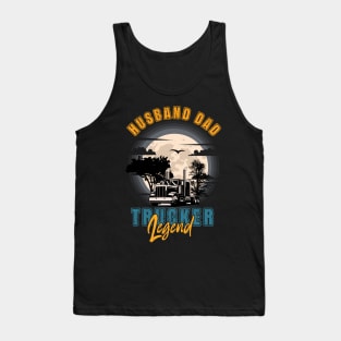 Trucker life long haul truck, Husband Dad Trucker Legend Tank Top